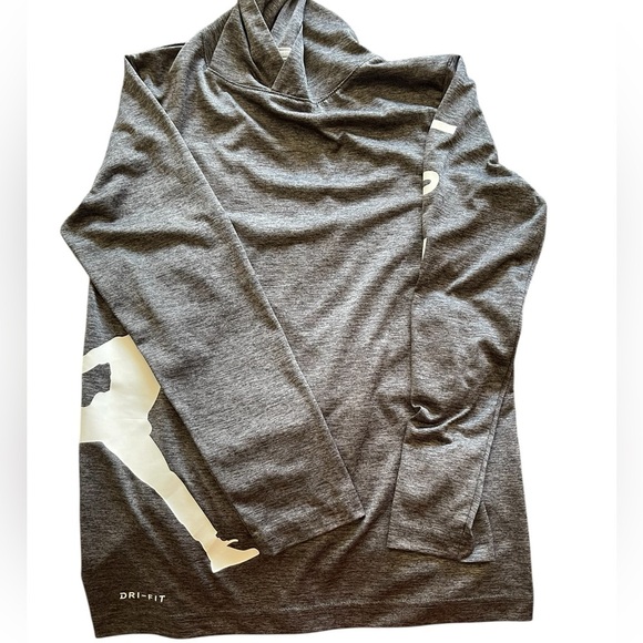 Air Jordan Dri-Fit Hoodie Boys Gray Long Sleeve Pullover Size 10/12 - Picture 4 of 9
